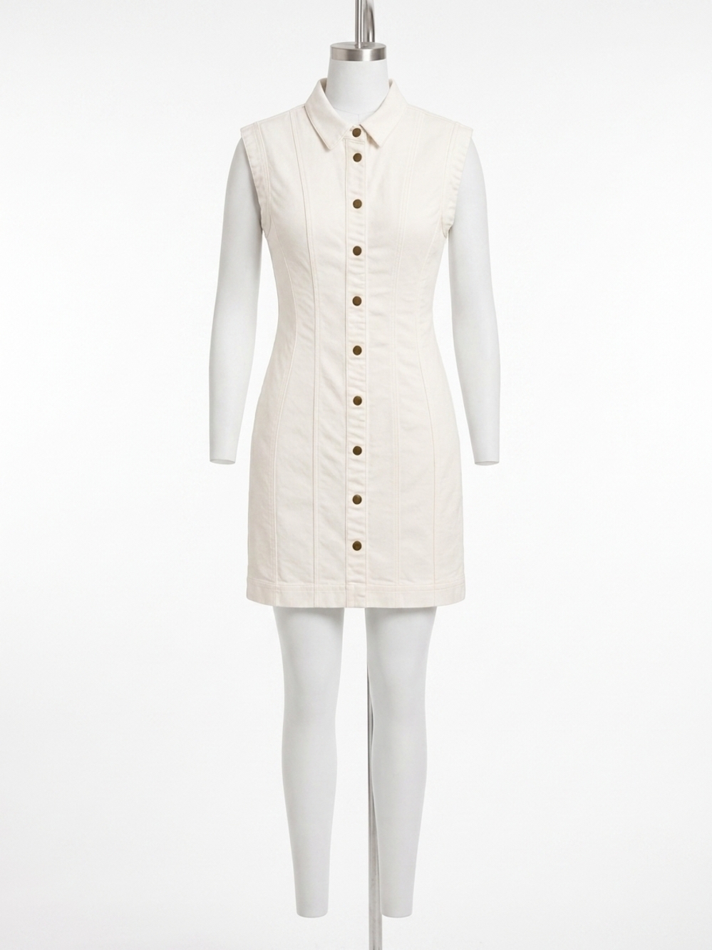 NEW RAMY BROOK whire denim lolita dress in ivory